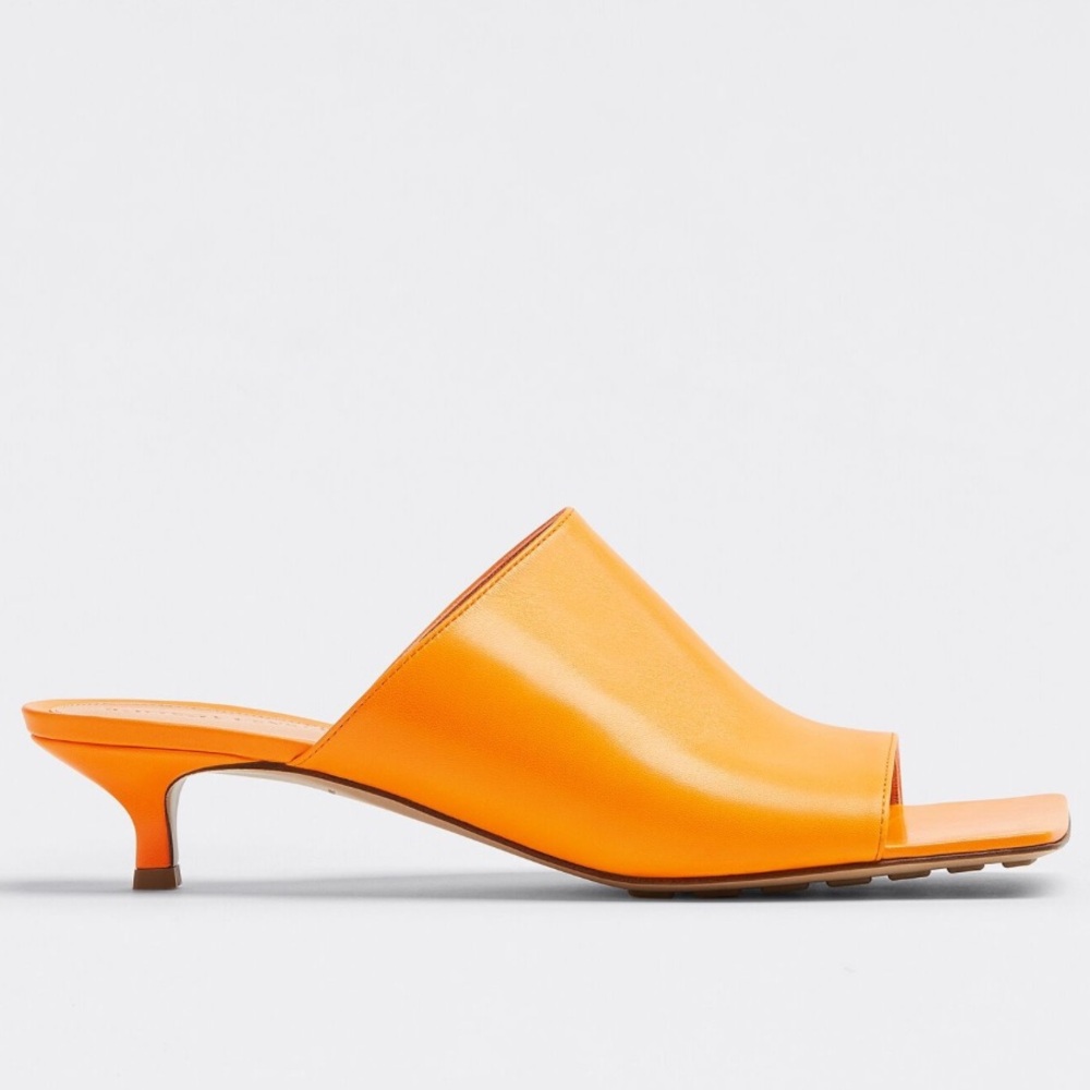 Bottega Veneta Leather Stretch Mules - Orange Size 36.5 (US 6.5)